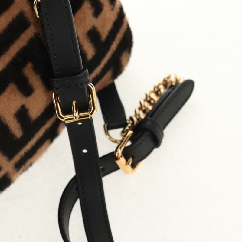 【日本直送】FENDI Zucca帆布Zainomini雙肩包 棕色 黑色 金色 正品 154921SAM-7