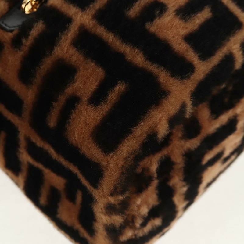 【日本直送】FENDI Zucca帆布Zainomini雙肩包 棕色 黑色 金色 正品 154921SAM-13