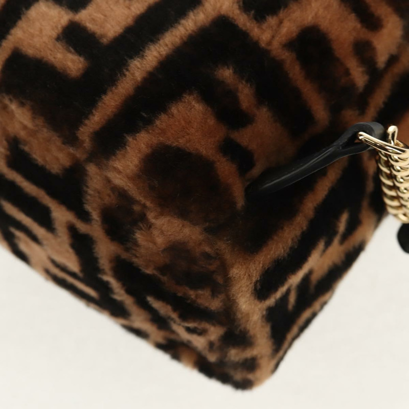 【日本直送】FENDI Zucca帆布Zainomini雙肩包 棕色 黑色 金色 正品 154921SAM-16