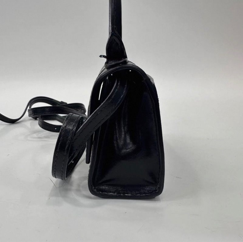 巴黎世家沙漏mini包光面牛皮黑色-2