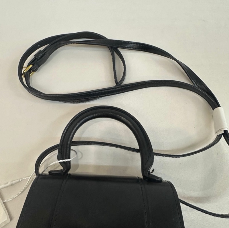 巴黎世家沙漏mini包光面牛皮黑色-6