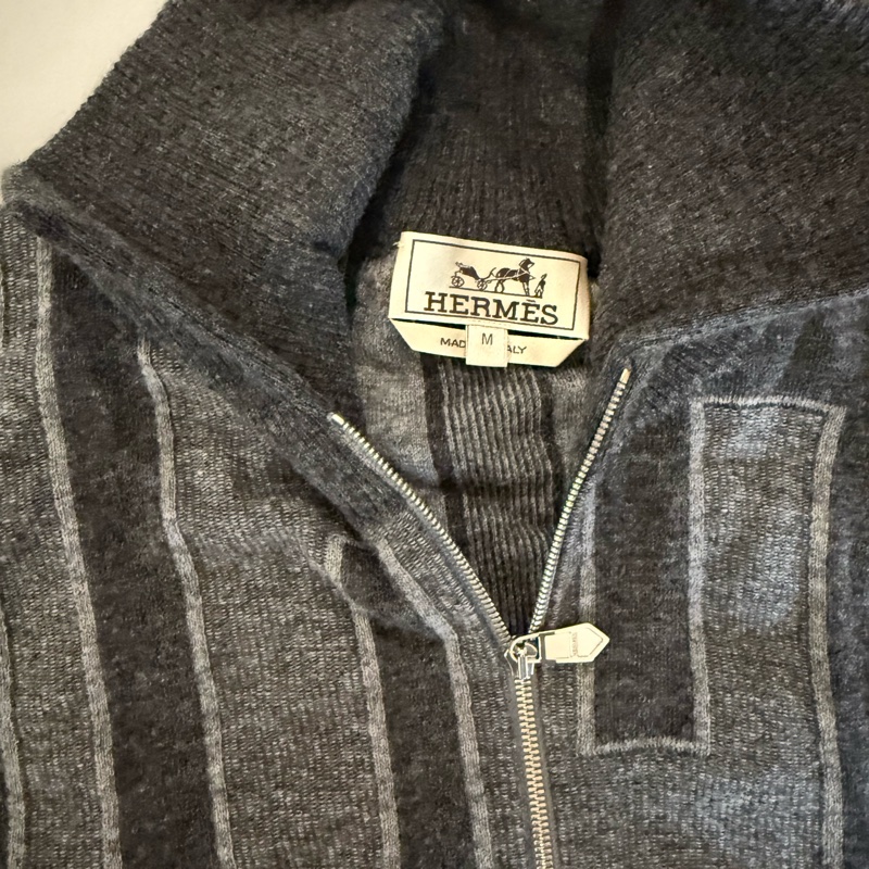 Hermes cashmere cardigan 拉鍊針織薄外套-3