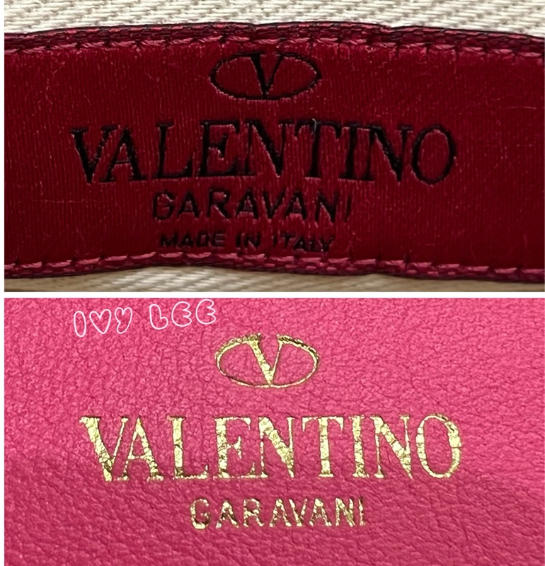 Valentino Garavani Rockstud Leather Crossbody粉紅鉚釘皮革斜背包正品二手精品-13