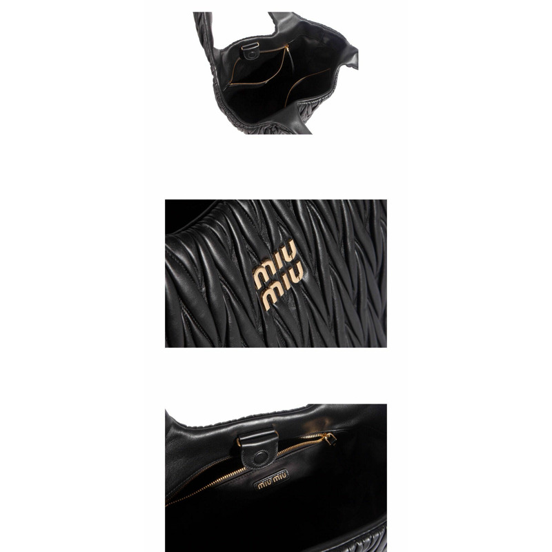 MIU MIU MATERASSE 納帕皮革手提包 5BG257 N88 F0002 1180-6