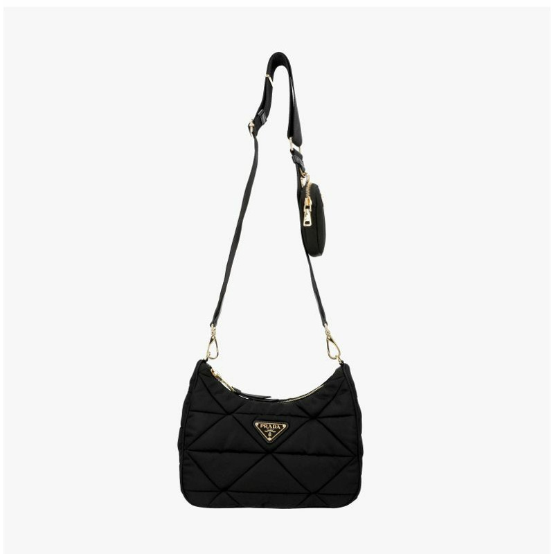PRADA R 尼龍襯墊三角形Logo單肩包 1BC151 RDJN F0632-1