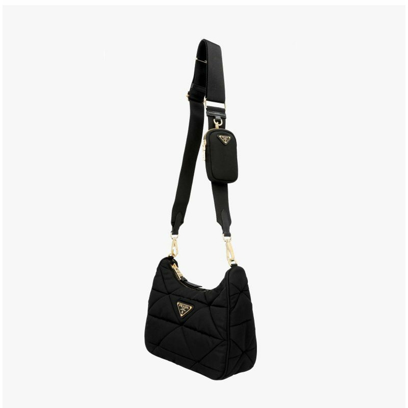 PRADA R 尼龍襯墊三角形Logo單肩包 1BC151 RDJN F0632-3