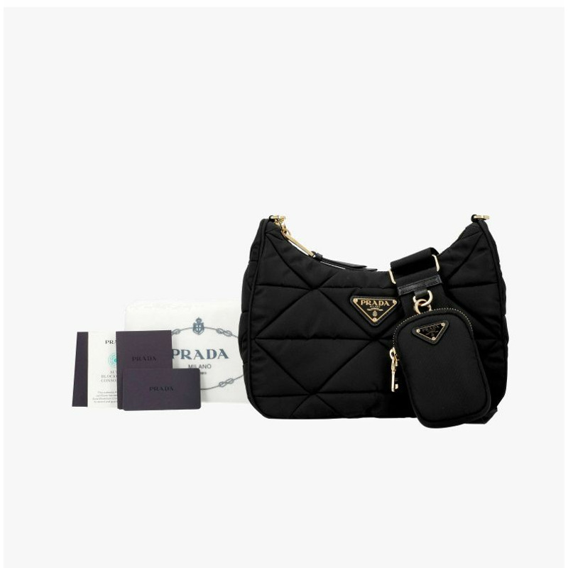 PRADA R 尼龍襯墊三角形Logo單肩包 1BC151 RDJN F0632-8