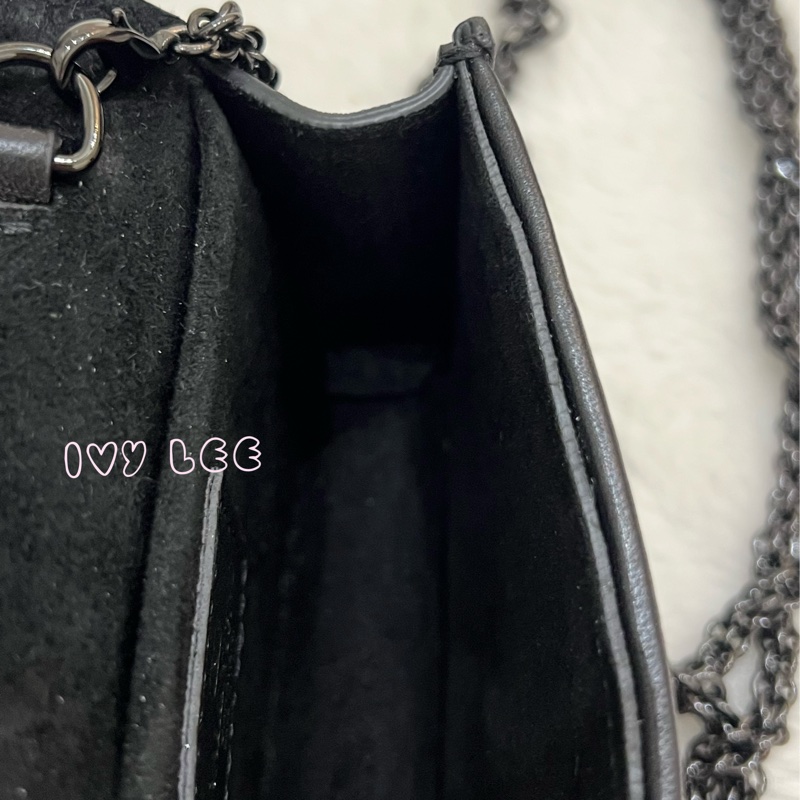 Valentino Garavani 閃鑽 黑亮片 造型 Stud Sign 斜背包 迷你小包 正品 二手精品-4