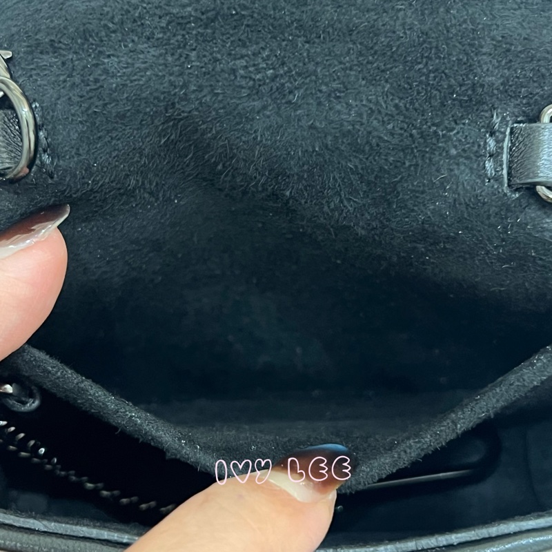 Valentino Garavani 閃鑽 黑亮片 造型 Stud Sign 斜背包 迷你小包 正品 二手精品-7