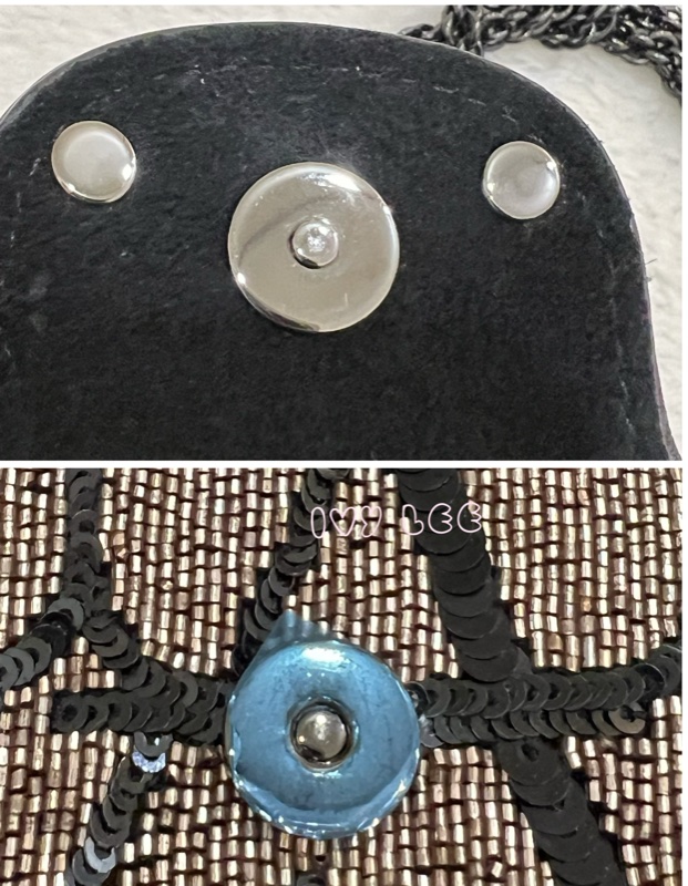 Valentino Garavani 閃鑽 黑亮片 造型 Stud Sign 斜背包 迷你小包 正品 二手精品-13