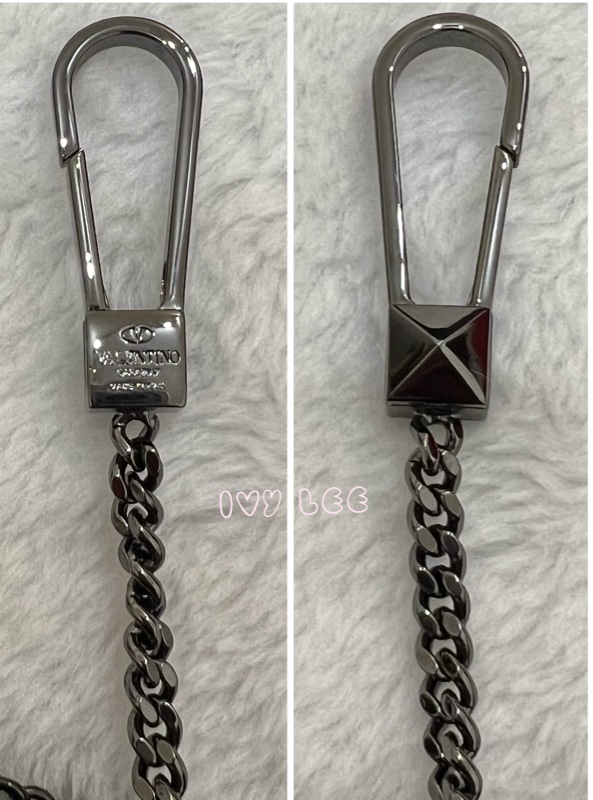 Valentino Garavani 閃鑽 黑亮片 造型 Stud Sign 斜背包 迷你小包 正品 二手精品-15