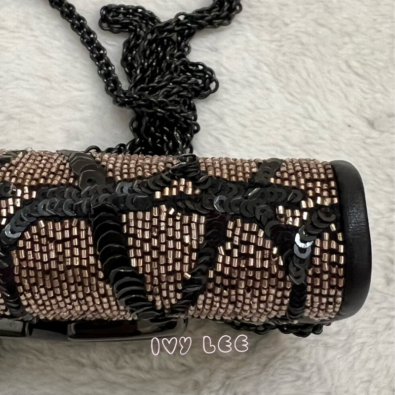 Valentino Garavani 閃鑽 黑亮片 造型 Stud Sign 斜背包 迷你小包 正品 二手精品-24