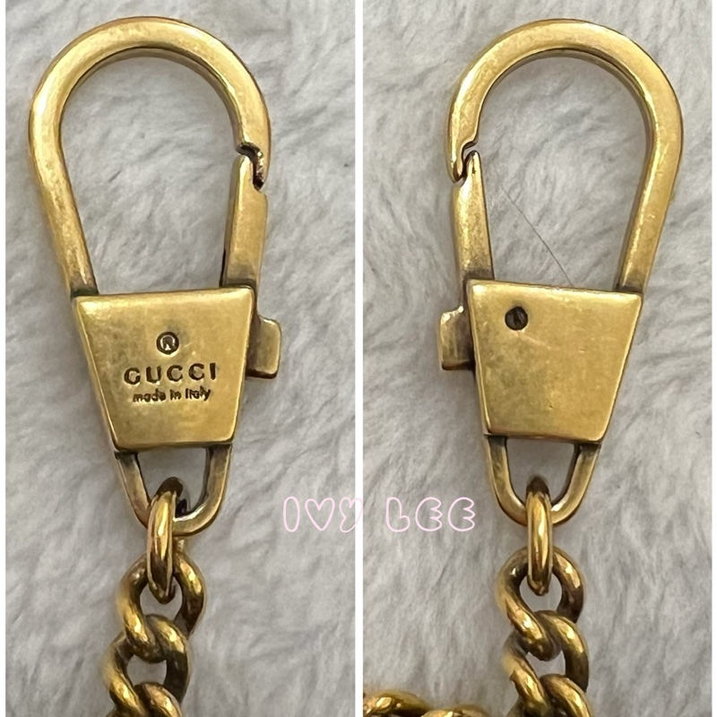 GUCCI Marmont仿舊金色雙G LOGO 山字車紋小牛皮斜背包 水桶包 經典黑575163 正品 二手精品-14