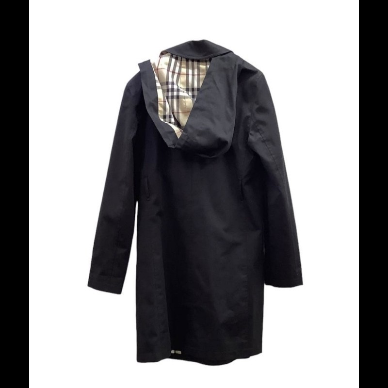 女40號/日本二手/Burberry 時尚女神風衣/有格紋帽+腰帶+-0