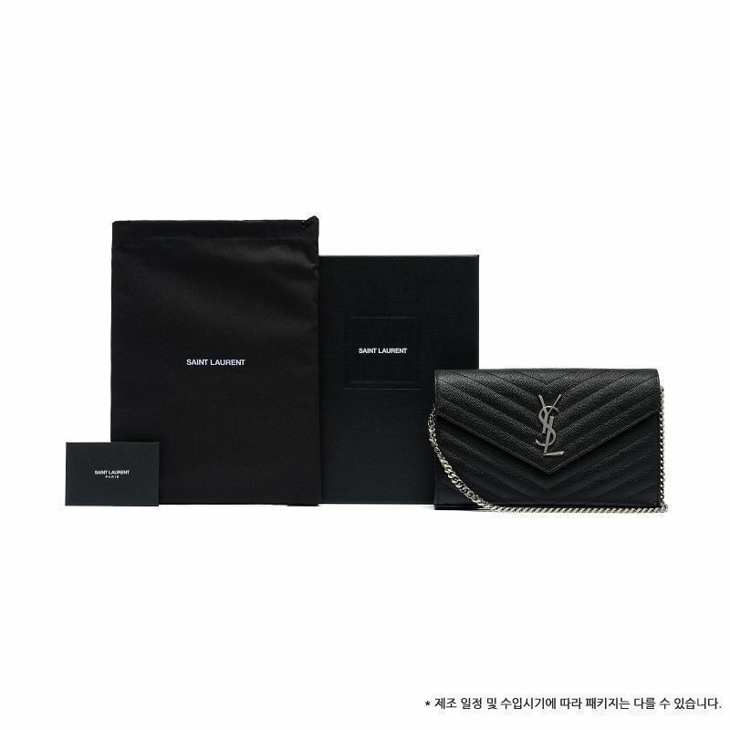 SAINT LAURENT Cassandra Monogram Matelassé 銀色 WOC 鏈條斜背包 377828 BOW02 1000-8