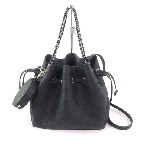 路易威登 M57070 Bella Noir Mahina 皮革雙肩包，附零錢包和防塵袋，女款