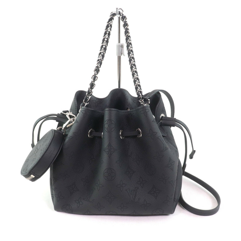 路易威登 M57070 Bella Noir Mahina 皮革雙肩包,附零錢包和防塵袋,女款-0