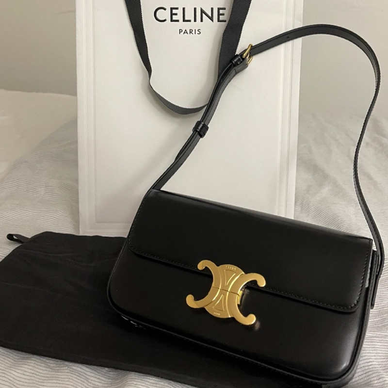 近全新 Celine 腋下包 CLAUDE亮澤牛皮革肩揹袋-1