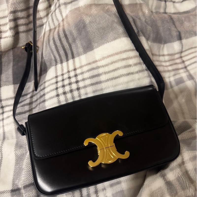 近全新 Celine 腋下包 CLAUDE亮澤牛皮革肩揹袋-5