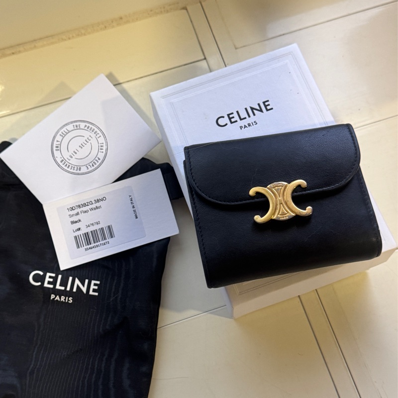 Celine TRIOMPHE小號翻蓋錢包｜購證齊全/全配 Celine短夾-3