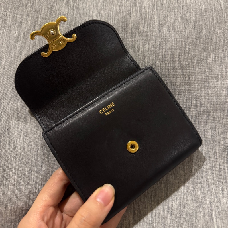 Celine TRIOMPHE小號翻蓋錢包｜購證齊全/全配 Celine短夾-10