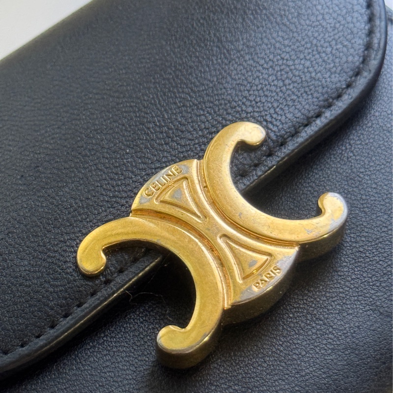 Celine TRIOMPHE小號翻蓋錢包｜購證齊全/全配 Celine短夾-12
