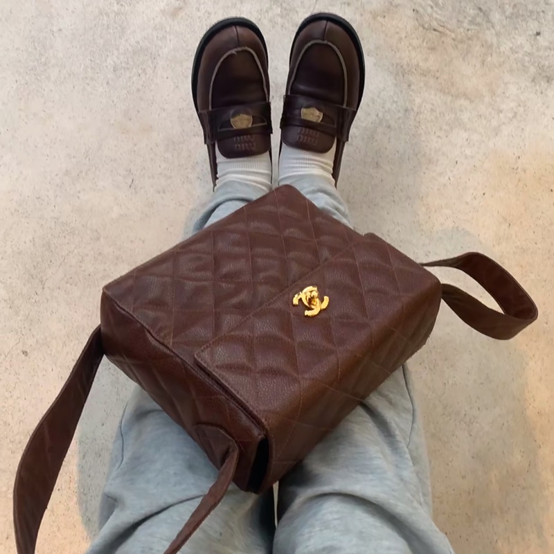 香奈兒 CHANEL MATELASSE 肩背包  荔枝皮-1