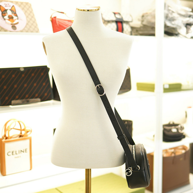 GUCCI 女士黑色皮革斜背相機包 760175 AACPY 1000-8