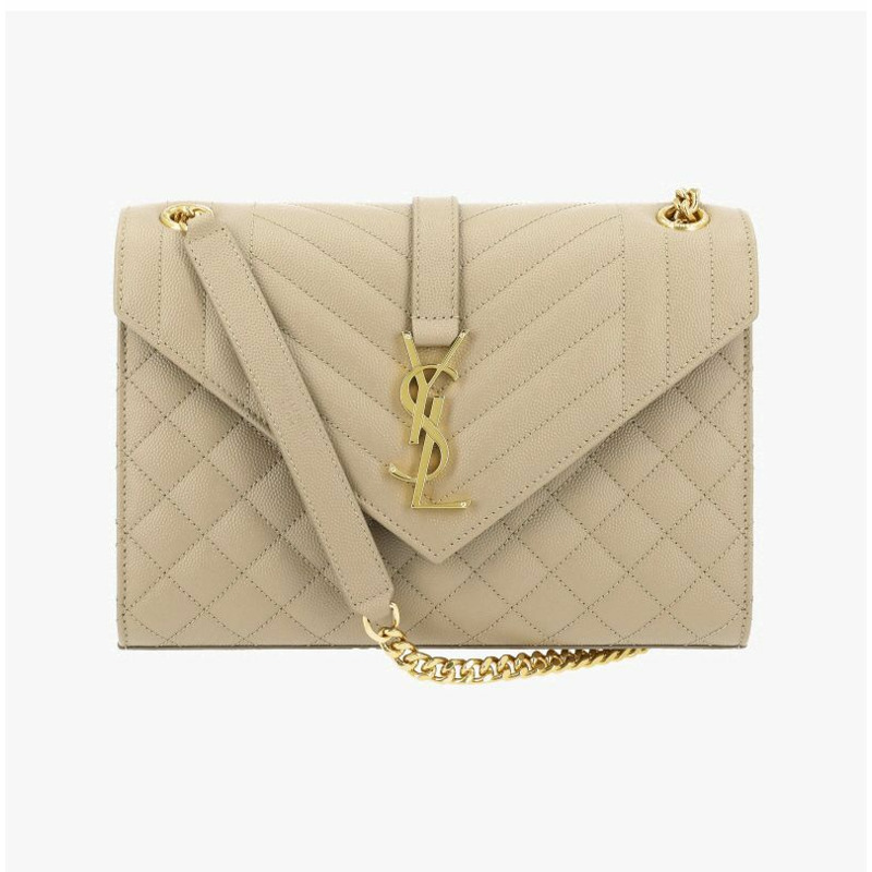SAINT LAURENT Cassandra Monogram 馬特拉塞凸紋信封中型鏈條單肩包-1
