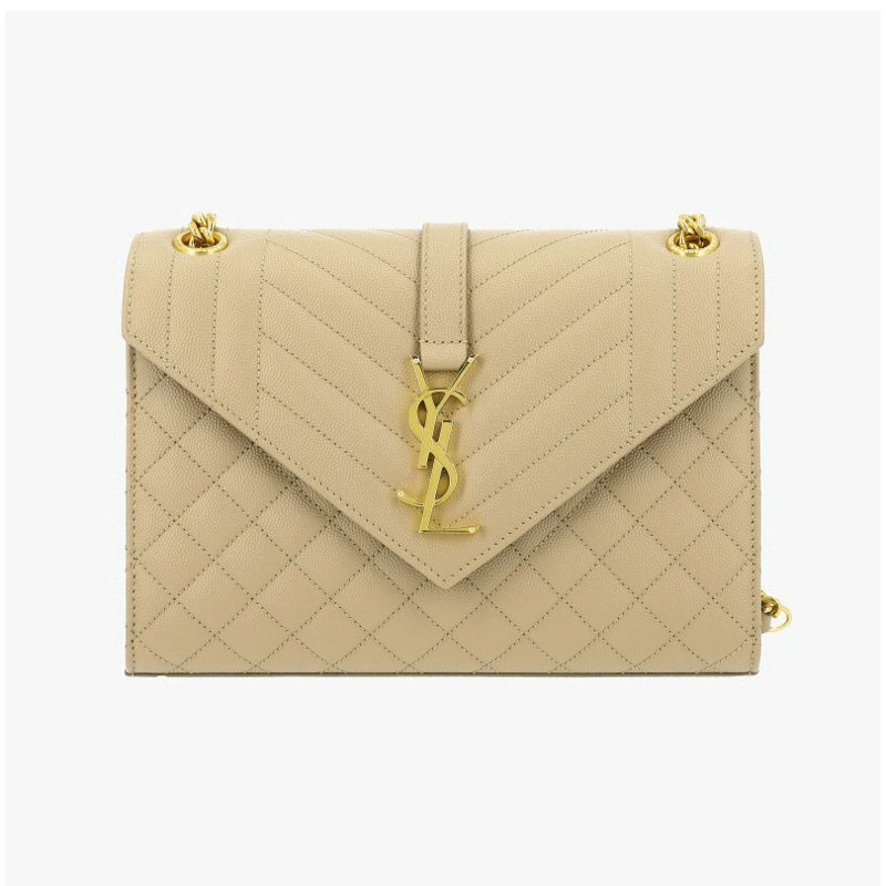 SAINT LAURENT Cassandra Monogram 馬特拉塞凸紋信封中型鏈條單肩包-3