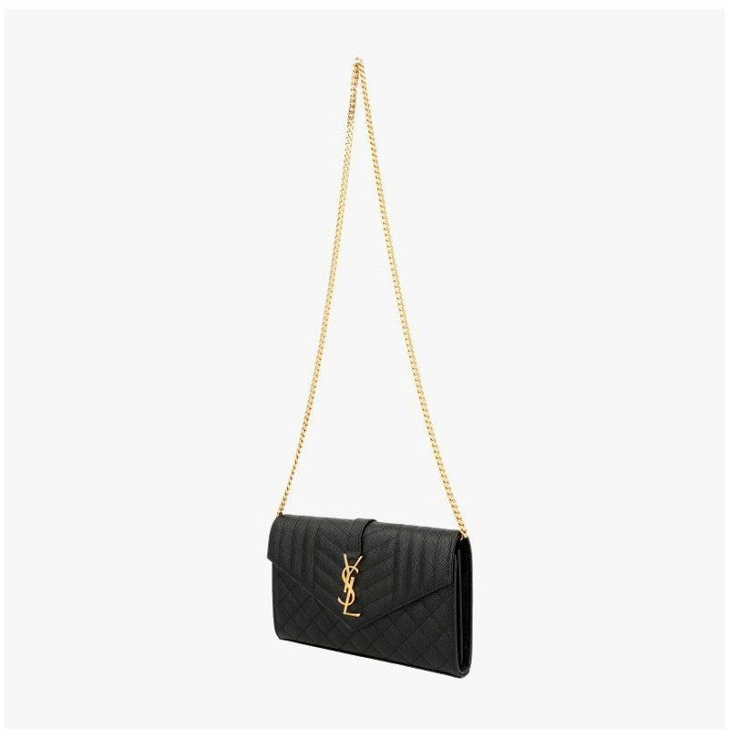 SAINT LAURENT Cassandra Monogram Matelassé 信封金色 WOC 鏈條斜背包 620280 BOW91 1000-3