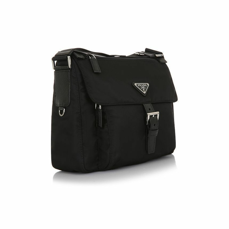PRADA 琺瑯Logo口袋斜背包 1BD994 RV44 F0002-2