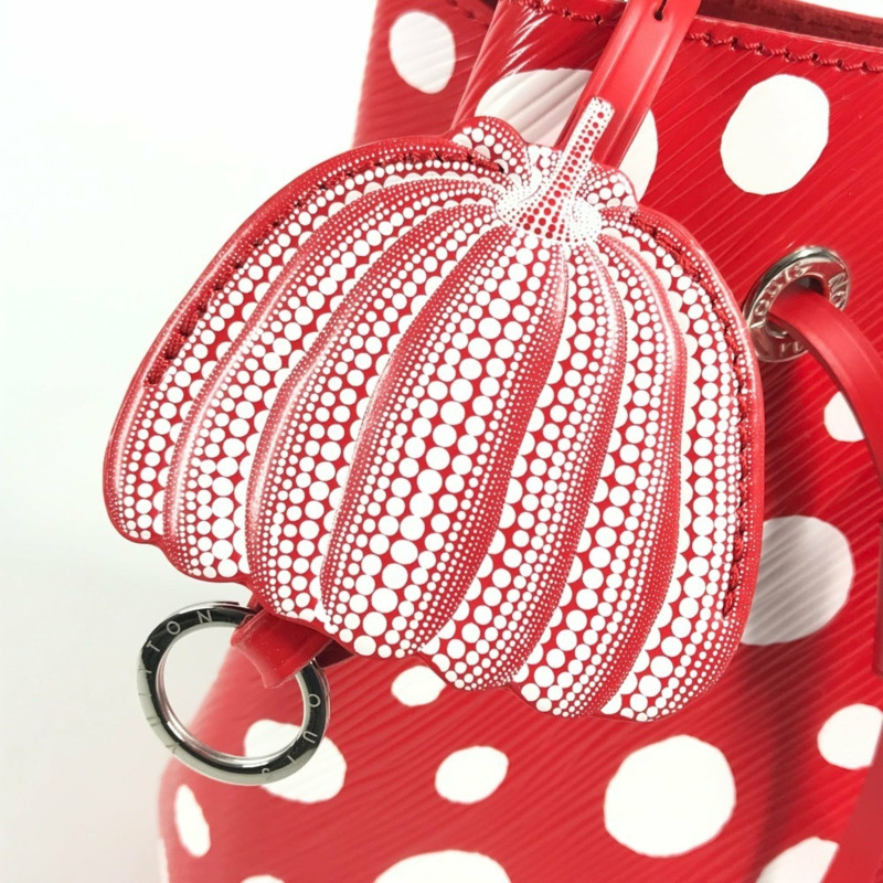 路易威登 Monogram Empreinte LV×YK 草間彌生 NeoNoe 斜背包,抽繩兩用手提包,波點肩帶皮革,紅色,女士,近全新-2