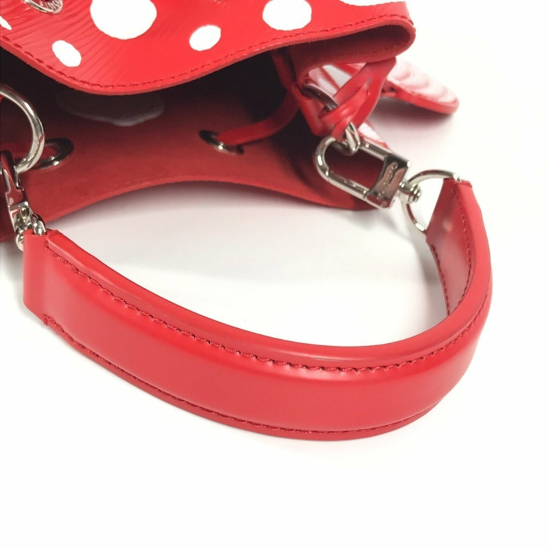 路易威登 Monogram Empreinte LV×YK 草間彌生 NeoNoe 斜背包,抽繩兩用手提包,波點肩帶皮革,紅色,女士,近全新-3
