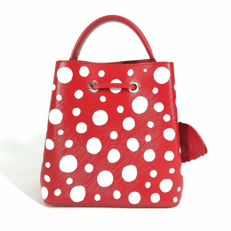 路易威登 Monogram Empreinte LV×YK 草間彌生 NeoNoe 斜背包,抽繩兩用手提包,波點肩帶皮革,紅色,女士,近全新-11