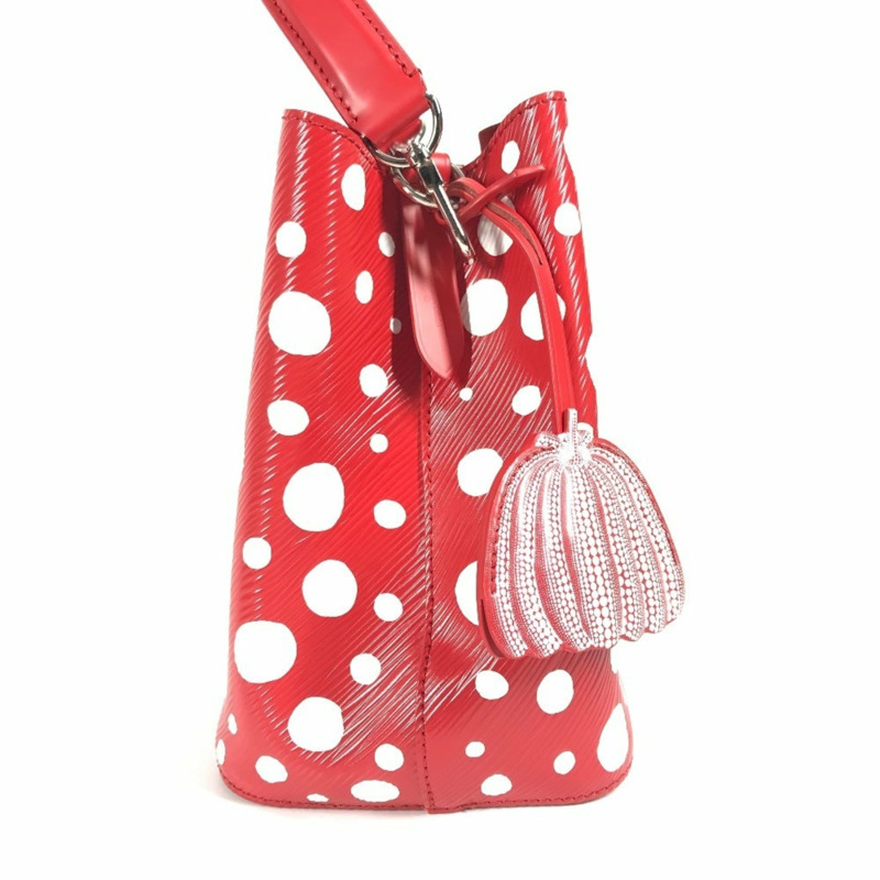 路易威登 Monogram Empreinte LV×YK 草間彌生 NeoNoe 斜背包,抽繩兩用手提包,波點肩帶皮革,紅色,女士,近全新-12