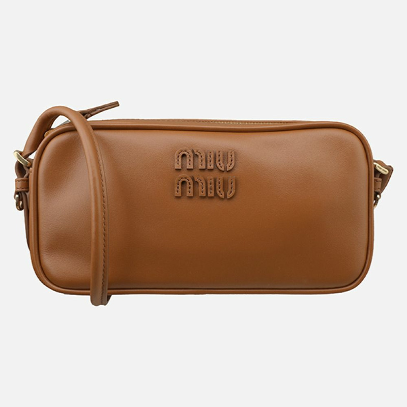 MIU MIU 5F 皮革手拿包肩背包 干邑色 5NE024 AF8W F0046-0
