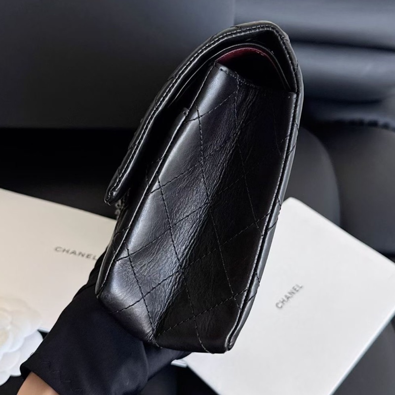 【近新閒置品】香奈兒Chanel香奈兒黑銀255中號2.55鏈條包 鐳射15開-4