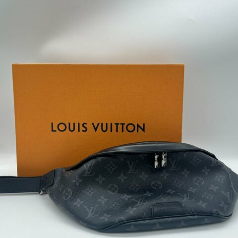 Louis Vuitton 路易威登 Eclipse Discovery 黑武士 黑色 老花 帆布 腰包 斜掛包 斜背包 側背包 胸包