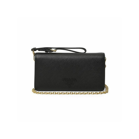 PRADA Saffiano Shine Bandoliera 迷你鏈條斜背包 1DH029 2EBW F0002
