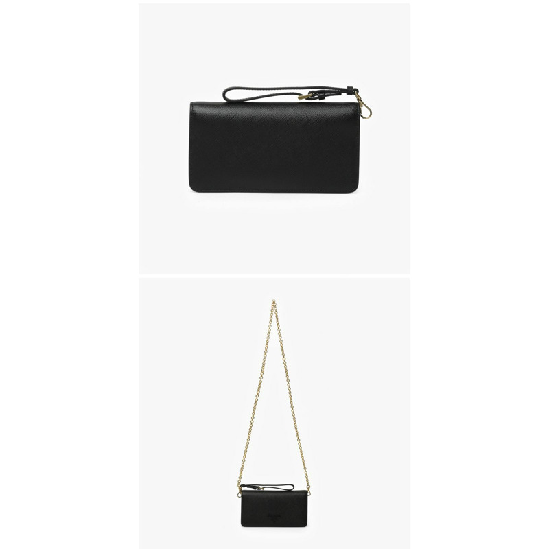 PRADA Saffiano Shine Bandoliera 迷你鏈條斜背包 1DH029 2EBW F0002-5