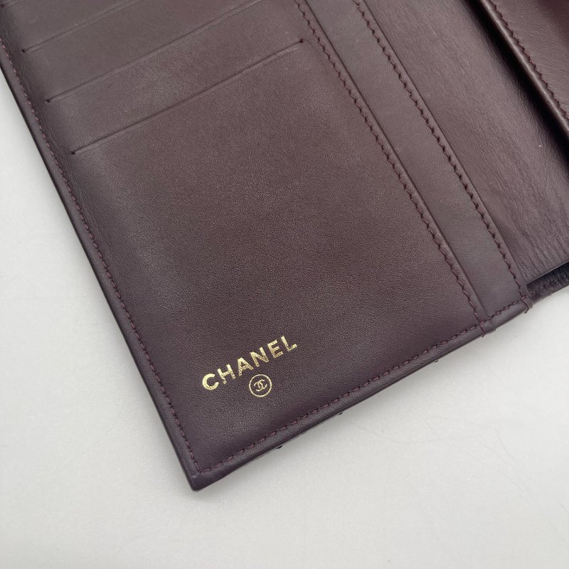 Chanel 香奈兒 Long Wallet 經典扣式 黑色 荔枝紋 牛皮 淡金釦 長夾-12