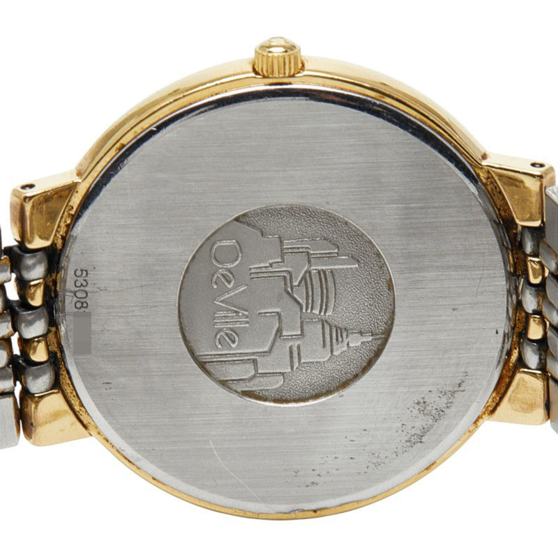 歐米茄碟飛系列石英腕錶,金色錶盤,不鏽鋼鍍層,女款-3