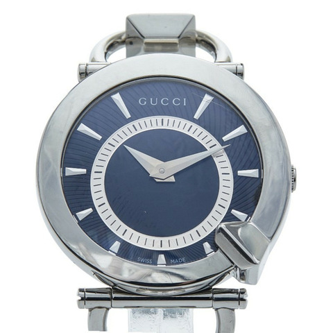 Gucci Chiodo腕錶，122.5毫米石英錶，黑色錶盤，不鏽鋼錶殼，女士款，GUCCI