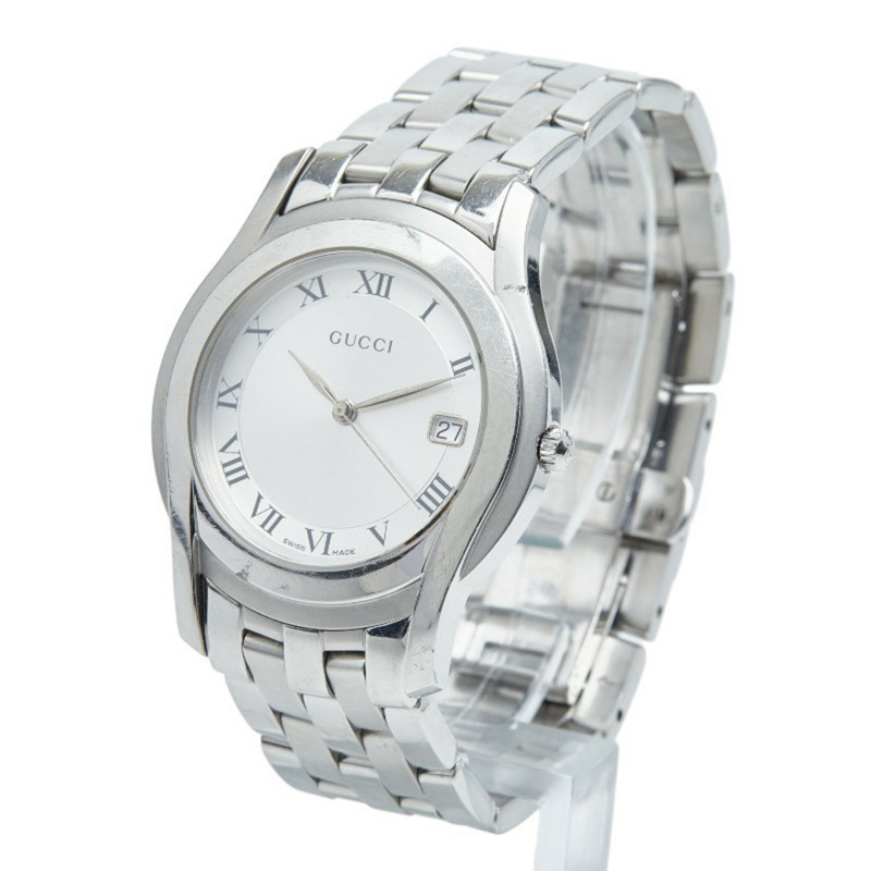 Gucci G-Class 日期腕錶，5500米石英機芯，銀色錶盤，不鏽鋼錶殼，男士，GUCCI-1