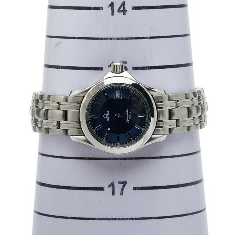 歐米茄海馬120 Jacques Mayol限量版石英腕錶,限量2000枚,海軍藍錶盤,不鏽鋼錶殼,女款-6