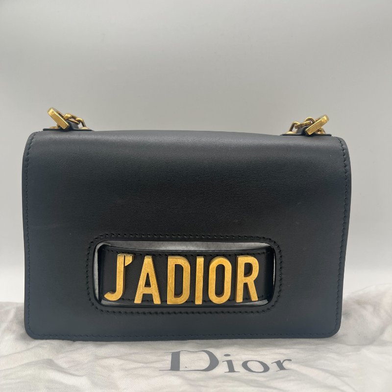 Dior 迪奧 J’adior 黑色 小牛皮 金釦 翻蓋 肩背包 斜背包-1
