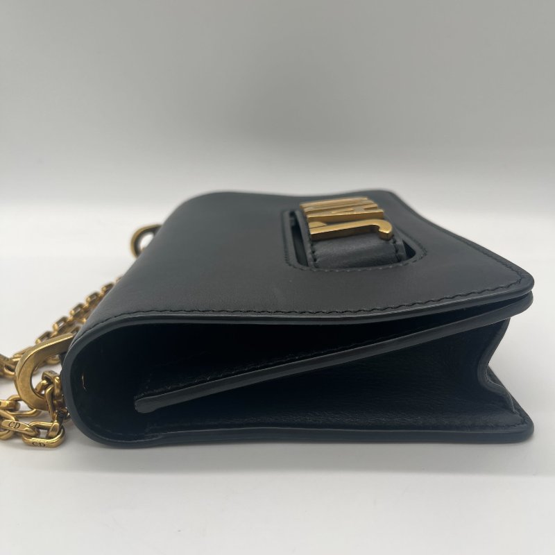 Dior 迪奧 J’adior 黑色 小牛皮 金釦 翻蓋 肩背包 斜背包-5