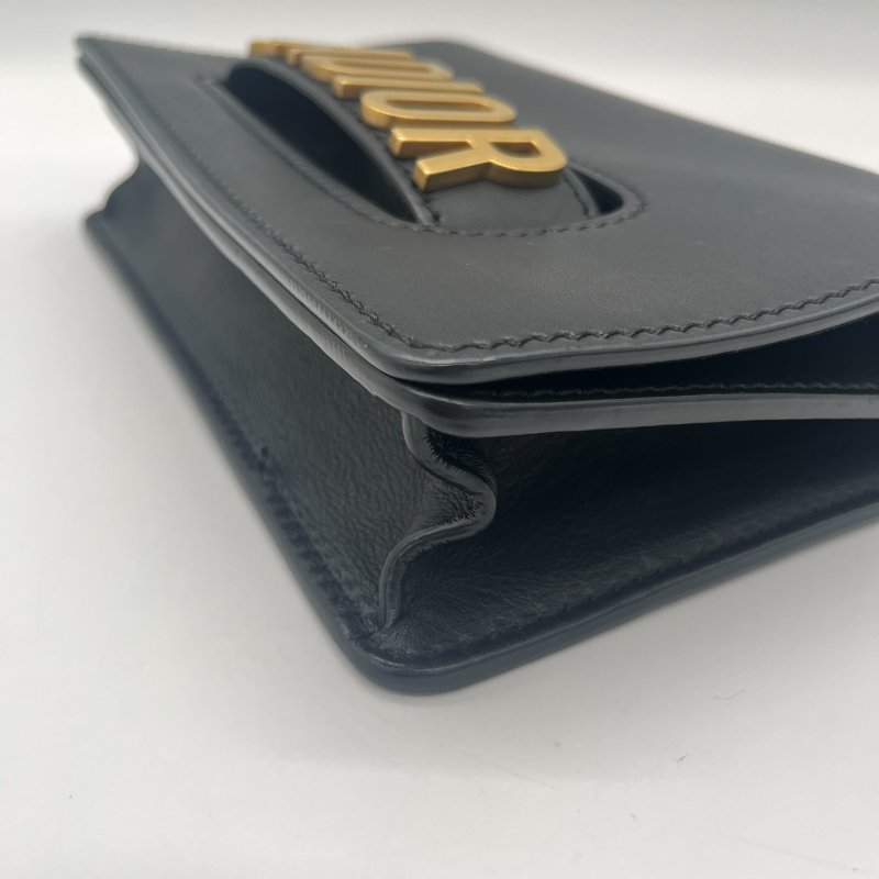 Dior 迪奧 J’adior 黑色 小牛皮 金釦 翻蓋 肩背包 斜背包-10