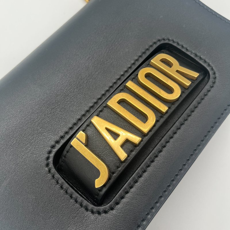 Dior 迪奧 J’adior 黑色 小牛皮 金釦 翻蓋 肩背包 斜背包-11